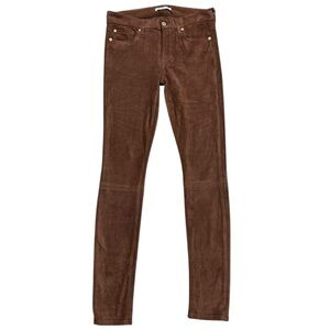 7 for all mankind Women’s Sz 27 Leggings Solid Russet Skinny Faux Suede Pants